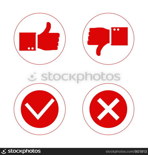 Thumb up and Thumb down symbol, icon. Isolated on a background. Like, dislike symbol. Vector illustration. Vector illustration. Thumb up and Thumb down symbol, icon. Isolated on a background. Like, dislike symbol.