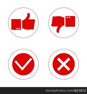 Thumb up and Thumb down symbol, icon. Isolated on a background. Like, dislike symbol. Vector illustration. Vector illustration. Thumb up and Thumb down symbol, icon. Isolated on a background. Like, dislike symbol.