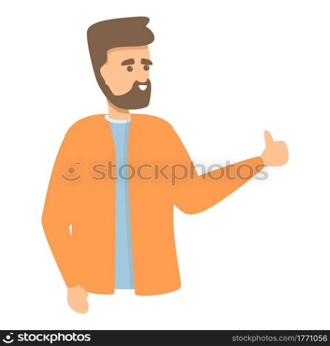 Thumb up colleague icon. Cartoon of Thumb up colleague vector icon for web design isolated on white background. Thumb up colleague icon, cartoon style