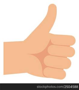Thumb up flat icon. Like hand gesture isolated on white background. Thumb up flat icon. Like hand gesture
