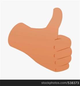 Thumb up gesture icon in isometric 3d style on a white background. Thumb up icon, isometric 3d style