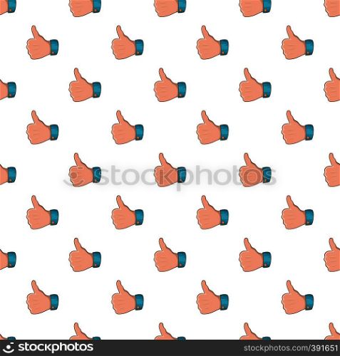 Thumb up gesture pattern. Cartoon illustration of thumb up gesture vector pattern for web. Thumb up gesture pattern, cartoon style