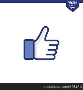 Thumb up icon collection, solid color vector
