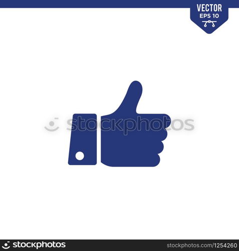 Thumb up icon collection, solid color vector