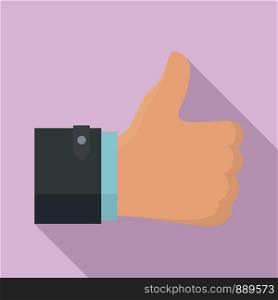 Thumb up icon. Flat illustration of thumb up vector icon for web design. Thumb up icon, flat style