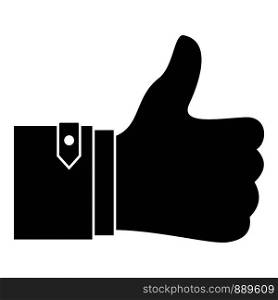 Thumb up icon. Simple illustration of thumb up vector icon for web design isolated on white background. Thumb up icon, simple style