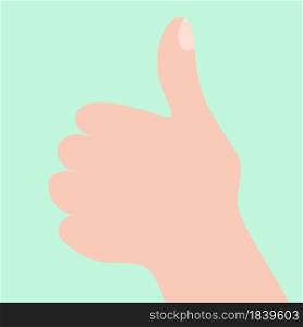 Thumb Up in Flat Style. Vector Success Concept. Simple Artwork.. Thumb Up in Flat Style. Success Concept. Simple Artwork. Vector Illustration.
