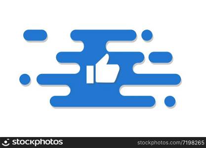 thumb up like geometric blue background vector illustration