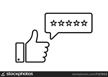 Thumb up linear rating 5 stars. Positive feedback symbol. Customer loyalty. Excellence icon. Customer service icon. User experience. Rating satisfaction. Customer review rating. EPS 10. Thumb up linear rating 5 stars. Positive feedback symbol. Customer loyalty. Excellence icon. Customer service icon. User experience. Rating satisfaction. Customer review rating.