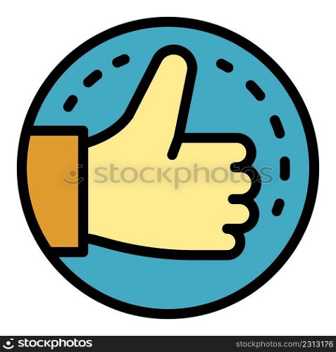 Thumb up product review icon. Outline thumb up product review vector icon color flat isolated. Thumb up product review icon color outline vector