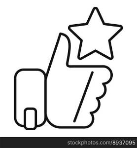 Thumb up ranking icon outline vector. Medal award. Top win. Thumb up ranking icon outline vector. Medal award