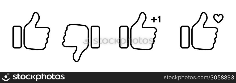 Thumb up thumb down linear icon. Like vector isolated icon. Thumb up. Like. Stock vector. EPS 10