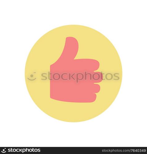 Thumb up vector, approval and confirmation gesture isolated icon. Fist with fingers, ok sign, positive gesturing, approving and confirming symbol. Thumb Up, Approval and Confirmation Gesture Icon