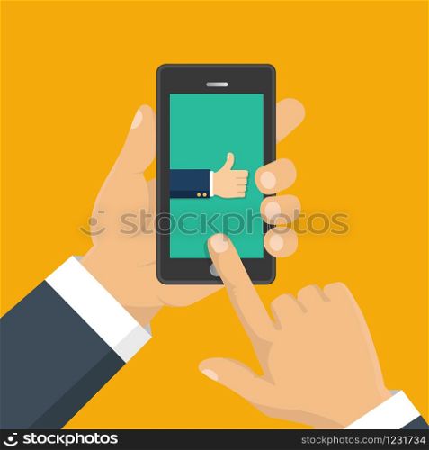 Thumb Up vector icon. Isolated on a background. Like symbol. Vector illustration. Vector illustration. Thumb Up vector icon. Isolated on a background. Like symbol.