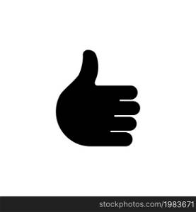 Thumbs Up Hand, Social Network Like, Ok. Flat Vector Icon illustration. Simple black symbol on white background. Thumbs Up Hand, Social Network Like sign design template for web and mobile UI element. Thumbs Up Hand, Social Network Like Flat Vector Icon
