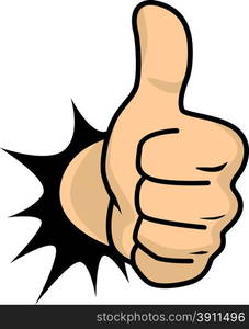 thumbs up hand. thumbs up hand character vector illustration