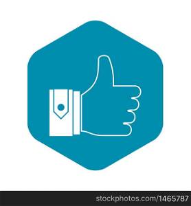 Thumbs up icon. Simple illustration of thumbs up vector icon for web. Thumbs up icon, simple style
