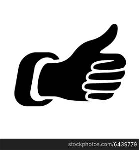 thumbs up icon. thumbs up, black icon isolated on white background