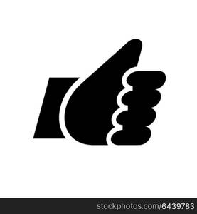 thumbs up icon. thumbs up, black icon isolated on white background