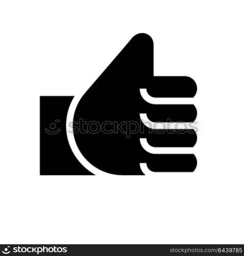 thumbs up icon. thumbs up, black icon isolated on white background