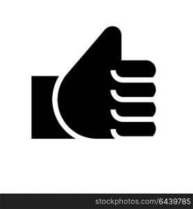 thumbs up icon. thumbs up, black icon isolated on white background