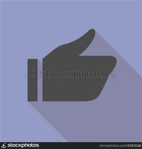 Thumbs up icon. Thumbs up on a light colored square
