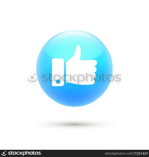 Thumbs up, like symbol, positive icon. Premium vector illustration.