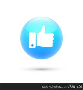 Thumbs up, like symbol, positive icon. Premium vector illustration.