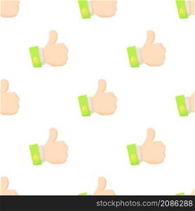 Thumbs up pattern seamless background texture repeat wallpaper geometric vector. Thumbs up pattern seamless vector