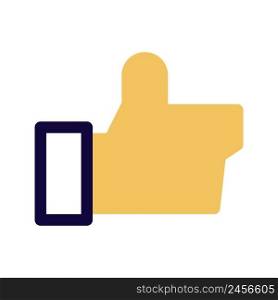 Thumbs up used to express approval