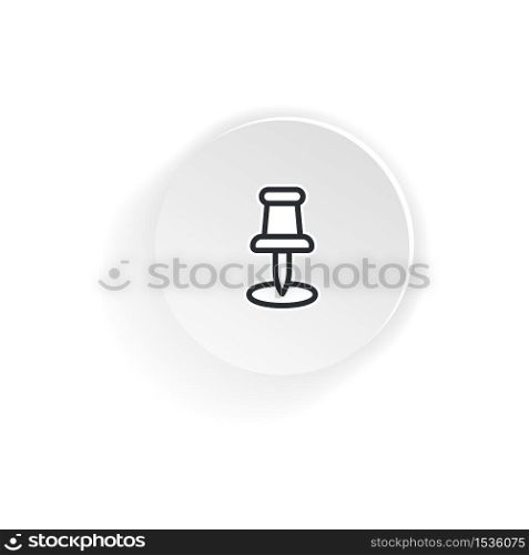 Thumbtack line icon. Vector on isolated white background. EPS 10.. Thumbtack line icon. Vector on isolated white background. EPS 10