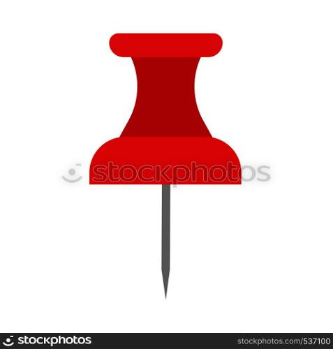 Thumbtack red symbol flat equipment agenda organizer. Vector push pin paper
