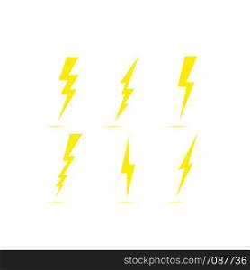 Thunder and bolt lightning. Flash icon isolated on white background. Graphic symbol element. Thunder and bolt lightning. Flash icon isolated on white background. Graphic symbol element.