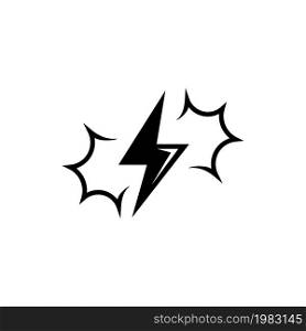 Thunder and lightning, Thunderbolt Flash. Flat Vector Icon illustration. Simple black symbol on white background. Thunder and lightning, Thunderbolt sign design template for web and mobile UI element. Thunder and lightning, Thunderbolt Flash. Flat Vector Icon illustration. Simple black symbol on white background. Thunder and lightning, Thunderbolt sign design template for web and mobile UI element.