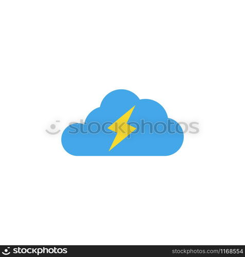 Thunder cloud icon design template vector isolated