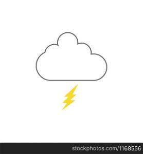 Thunder cloud icon design template vector isolated