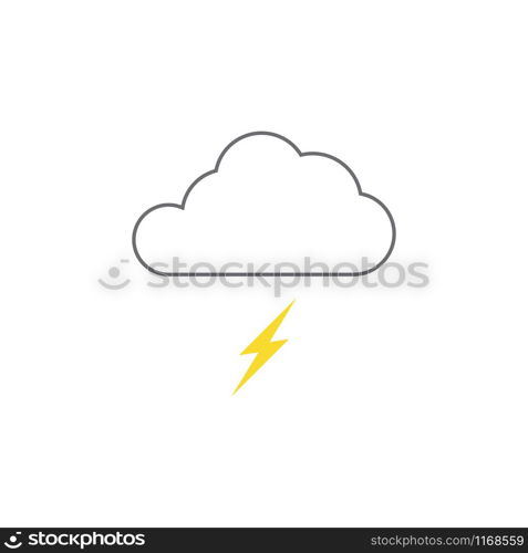 Thunder cloud icon design template vector isolated