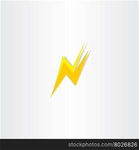 thunder flash letter n icon logo vector element