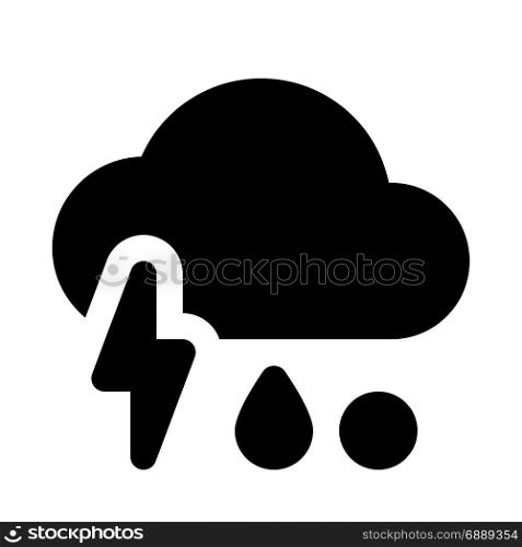 thunder freezing rain, icon on isolated background