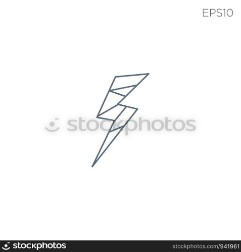 thunder logo design geometric style vector icon isolated - vector. thunder logo design geometric style vector icon isolated