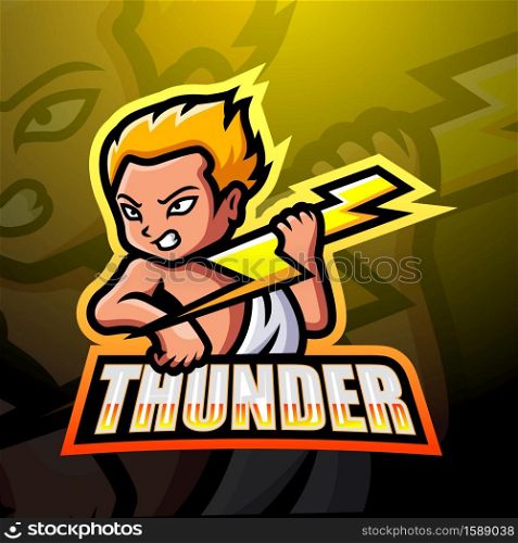 Thunder mascot esport logo design