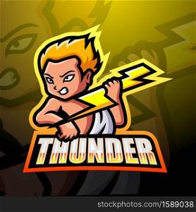 Thunder mascot esport logo design