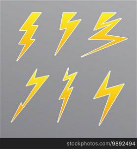 Thunder set icon illustration