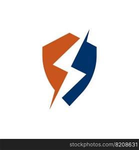 thunder shield logo vecor icon illustration design