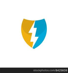 thunder shield logo vecor icon illustration design 