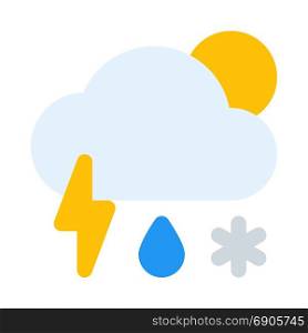 thunder sleet day, icon on isolated background