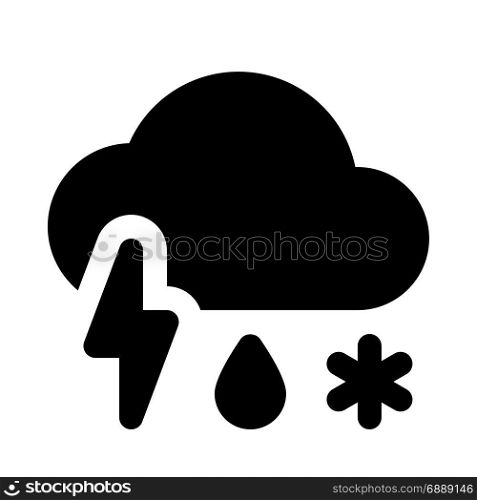 thunder sleet, icon on isolated background