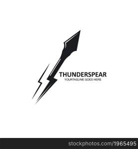 thunder spear icon vector illustration concept design template