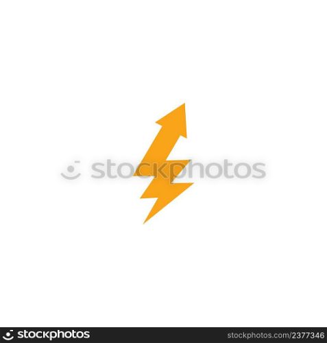 thunder with arrows logo vector icon ilustration design