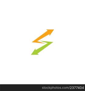 thunder with arrows logo vector icon ilustration design